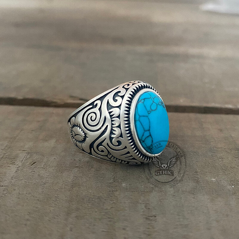 Pattern Gem Sterling Silver Ring
