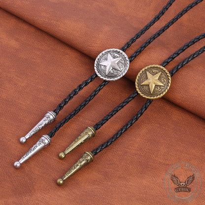 Pattern Star Alloy Bolo Tie