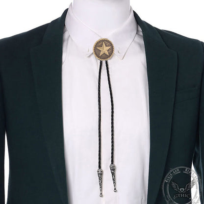 Pattern Star Alloy Bolo Tie