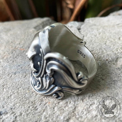 Pattern Sterling Silver Skull Ring