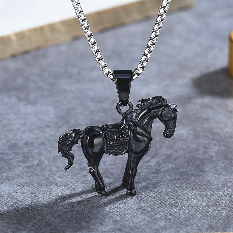 Prairie Horse Stainless Steel Pendant
