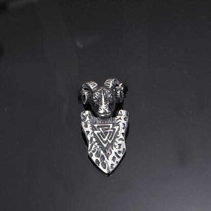 Ram Shield Stainless Steel Viking Pendant