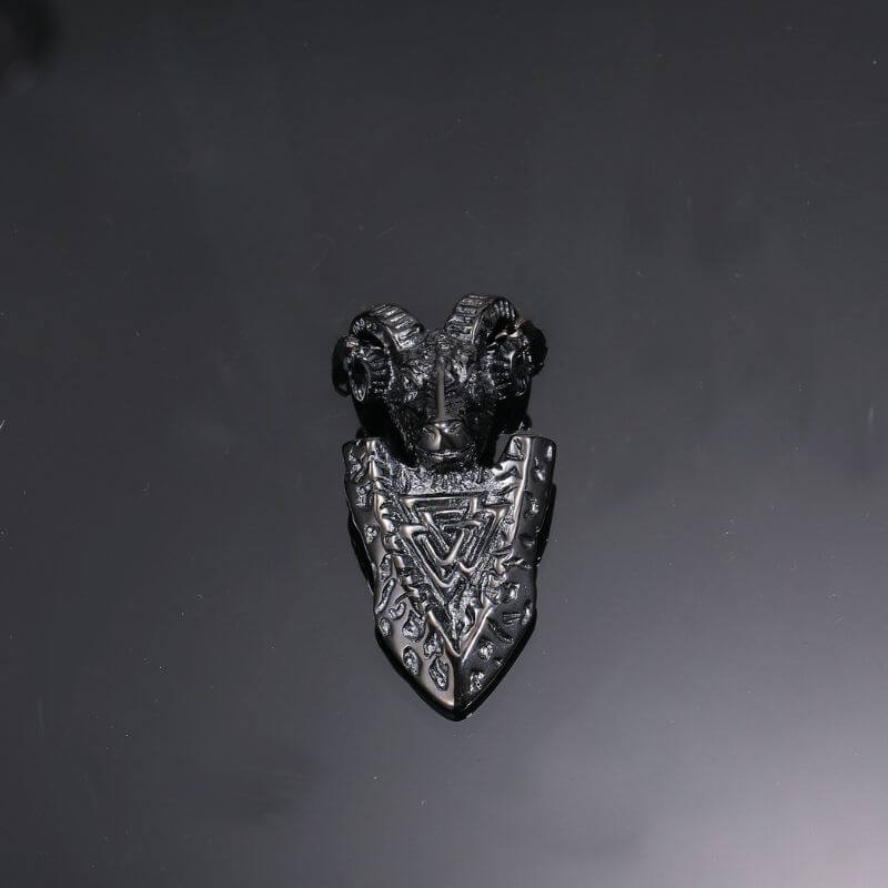 Ram Shield Stainless Steel Viking Pendant