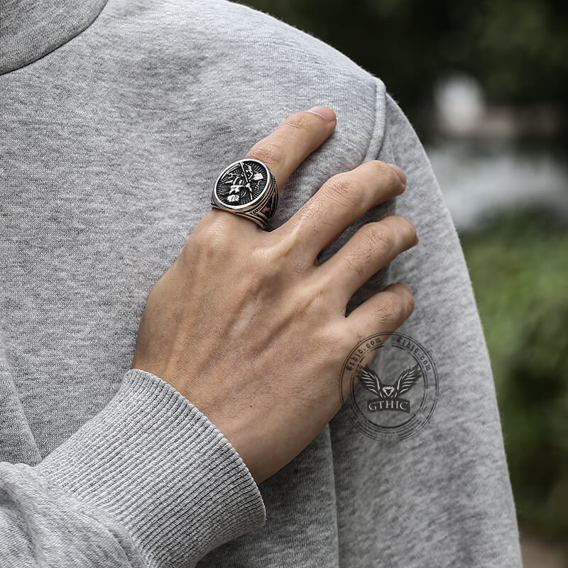 Reaper Scythe Stainless Steel Skull Ring