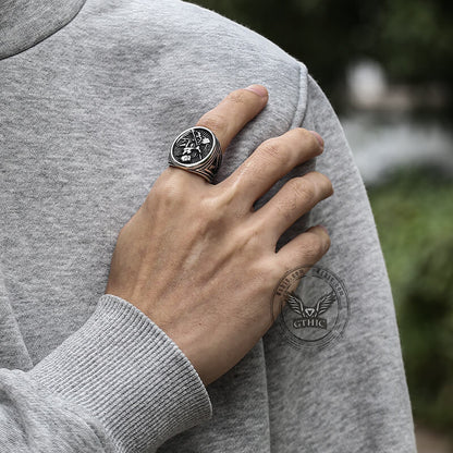 Reaper Scythe Stainless Steel Skull Ring