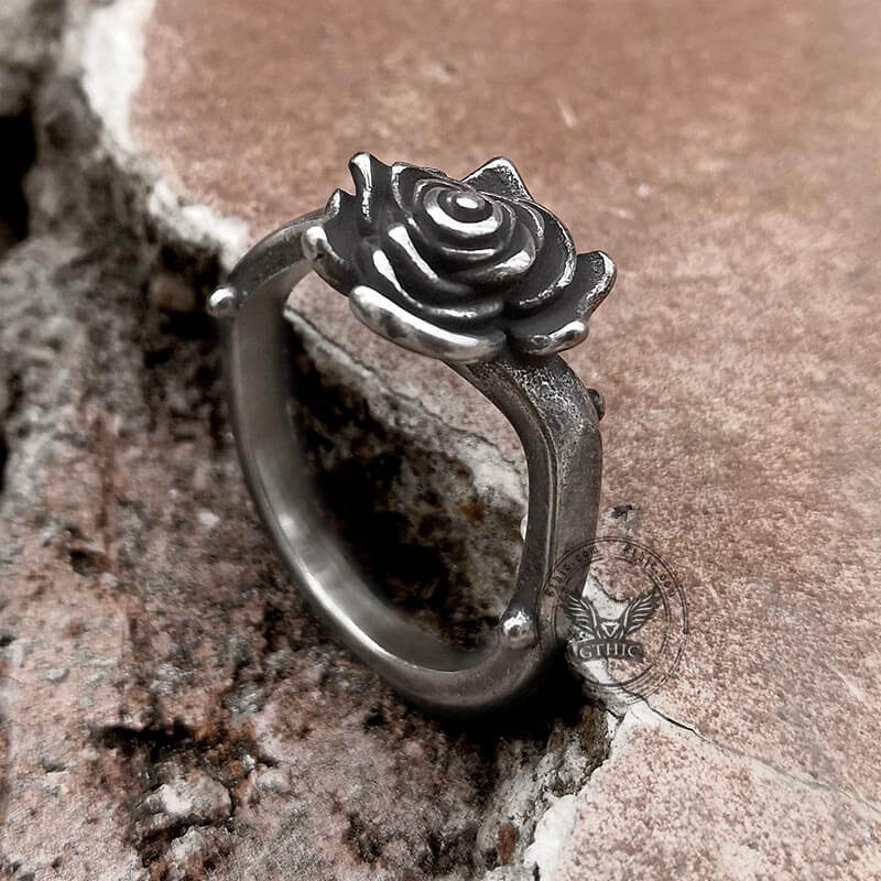 Rose Stainless Steel Gothic Ring