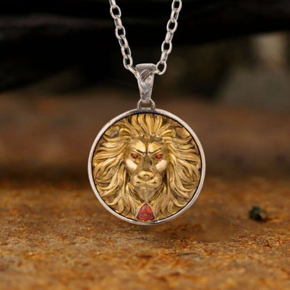 Seven Realms Gem Lion Sterling Silver Pendant