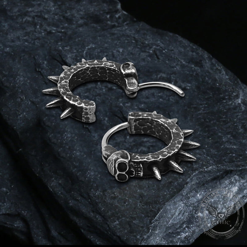 Skull and Thorns Stainless Steel Earrings