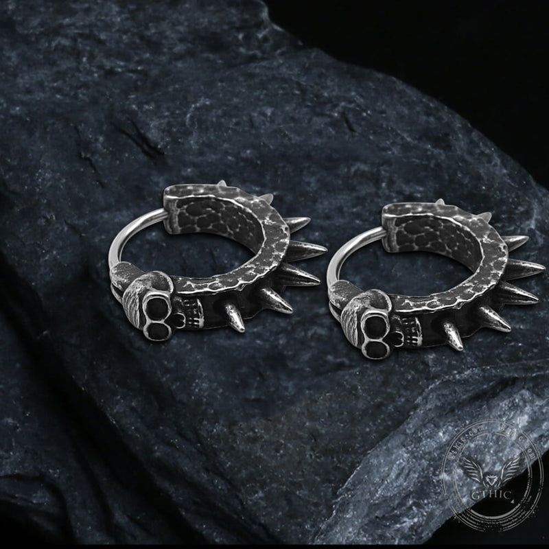 Skull and Thorns Stainless Steel Earrings