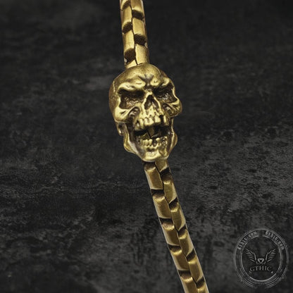 Skull Brass Box Chain Bracelet