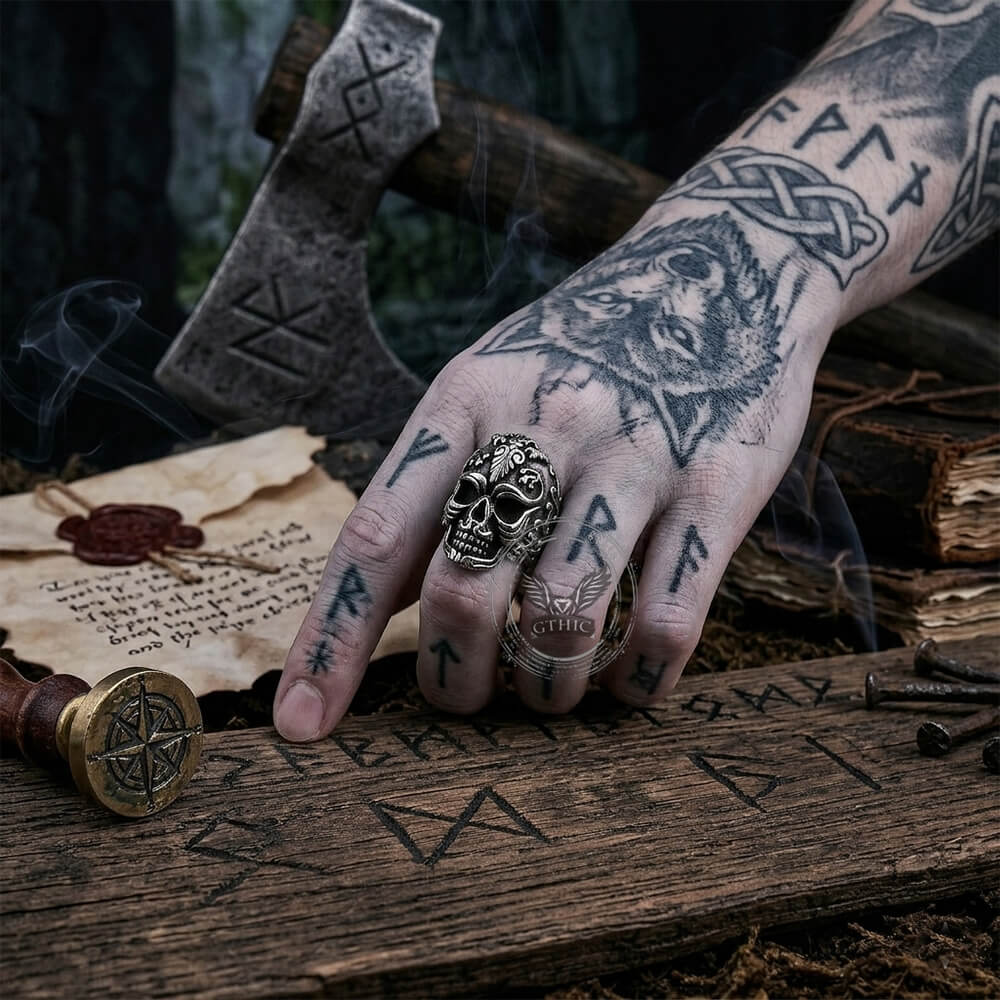 Skull Filigree Stainless Steel Gothic Ring