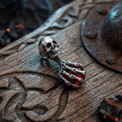 Skull Hand-held Gem Stainless Steel Pendant