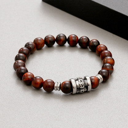 Skull Pattern Natural Stone Bracelet