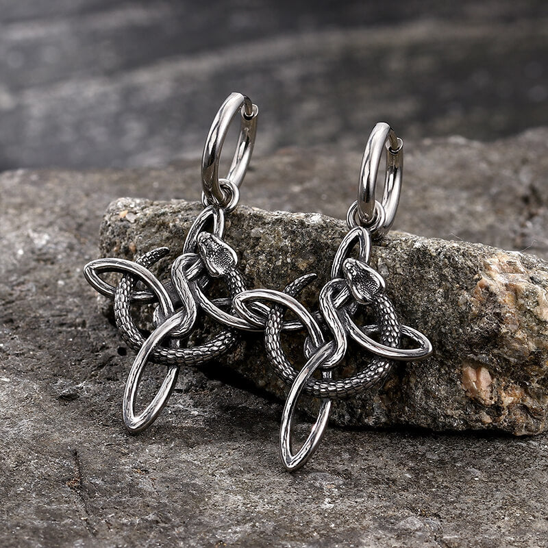 Snake Celtic Knot Stainless Steel Earrings
