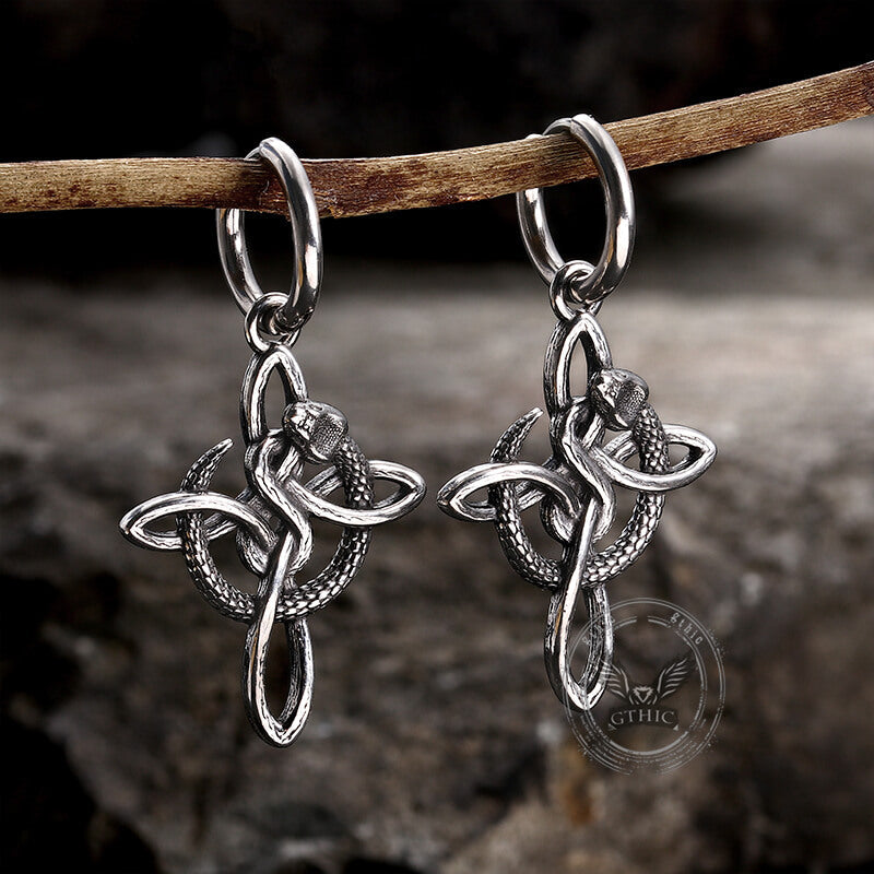 Snake Celtic Knot Stainless Steel Earrings
