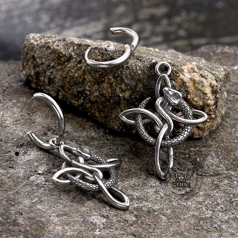 Snake Celtic Knot Stainless Steel Earrings