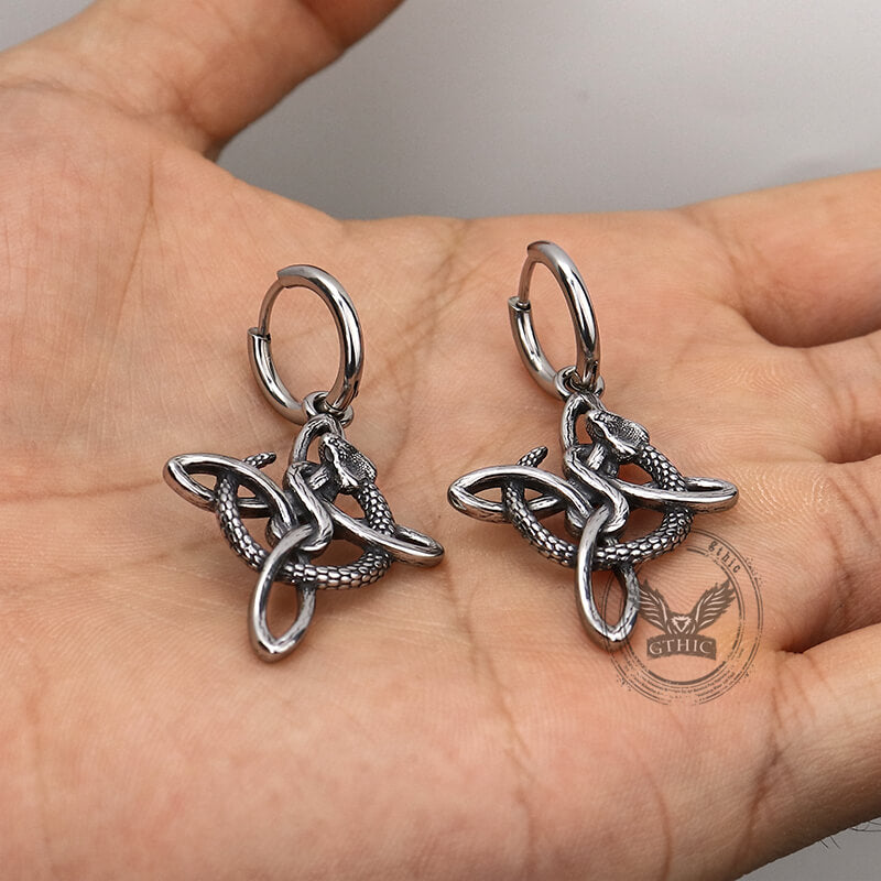 Snake Celtic Knot Stainless Steel Earrings