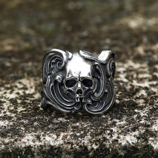 Spindrift Stainless Steel Skull Ring