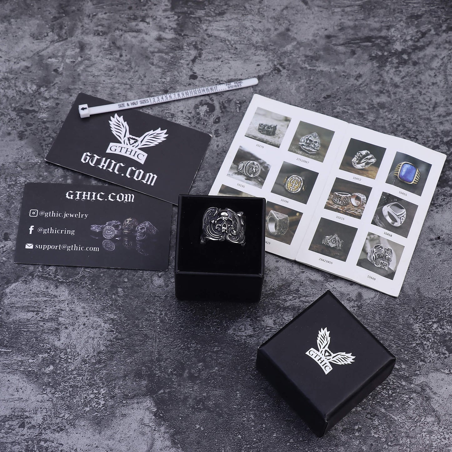 Spindrift Stainless Steel Skull Ring