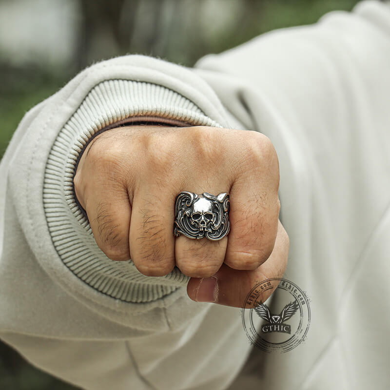 Spindrift Stainless Steel Skull Ring