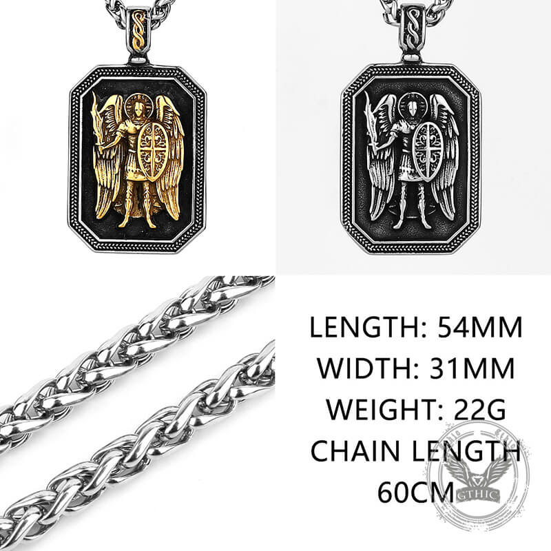 St. Michael Archangel Medal Stainless Steel Pendant