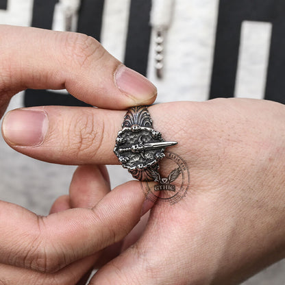 Sword Stainless Steel Skull Ring