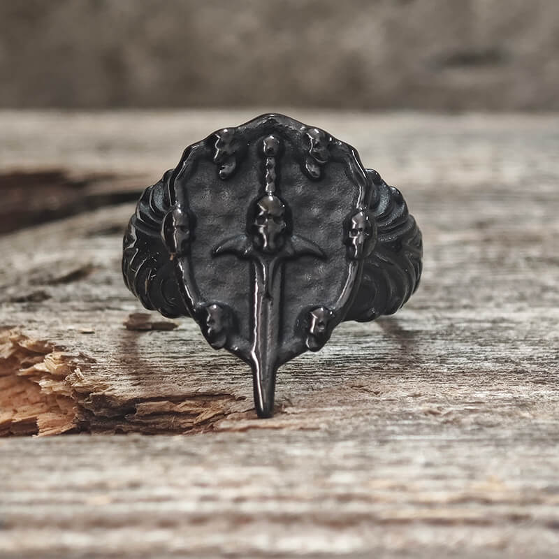 Sword Stainless Steel Skull Ring