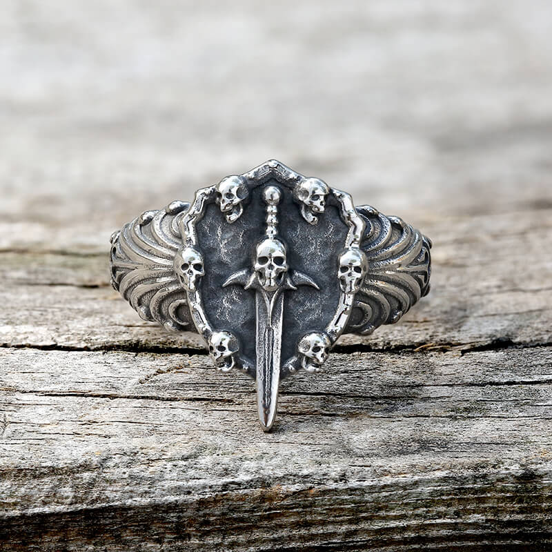 Sword Stainless Steel Skull Ring