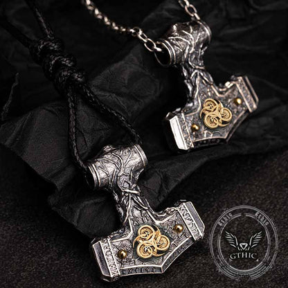 Thor's Hammer Sterling Silver Viking Pendant