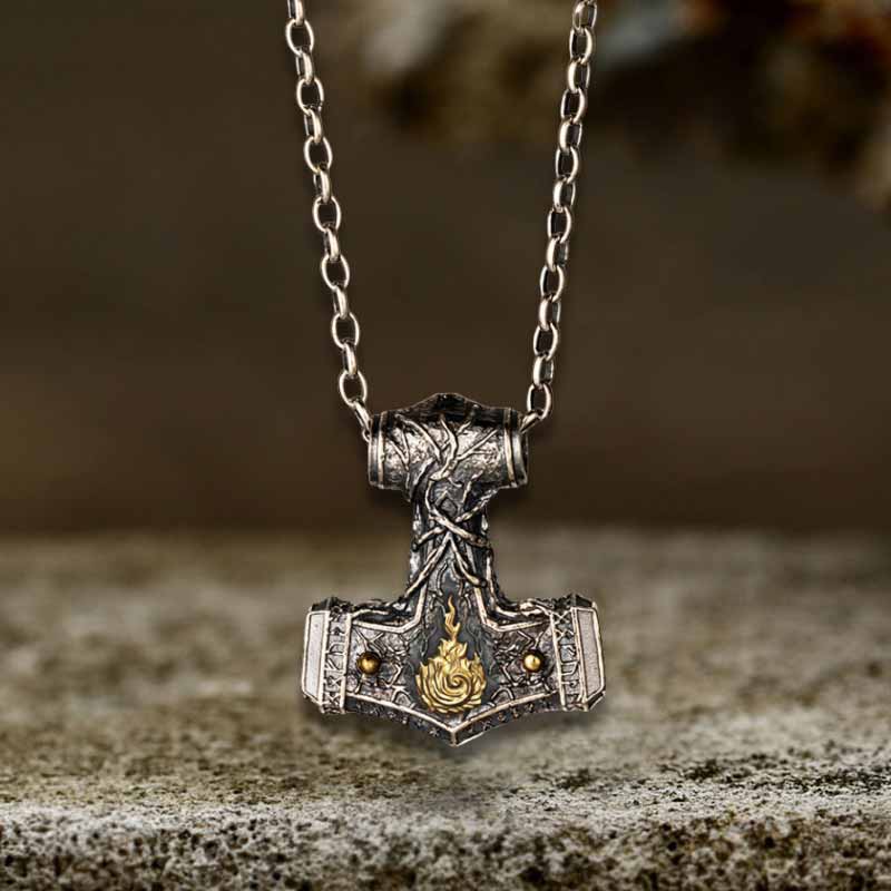 Thor's Hammer Sterling Silver Viking Pendant