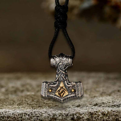 Thor's Hammer Sterling Silver Viking Pendant