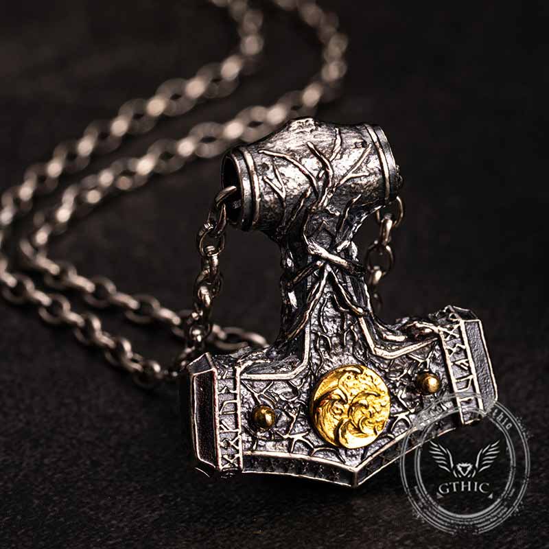 Thor's Hammer Sterling Silver Viking Pendant