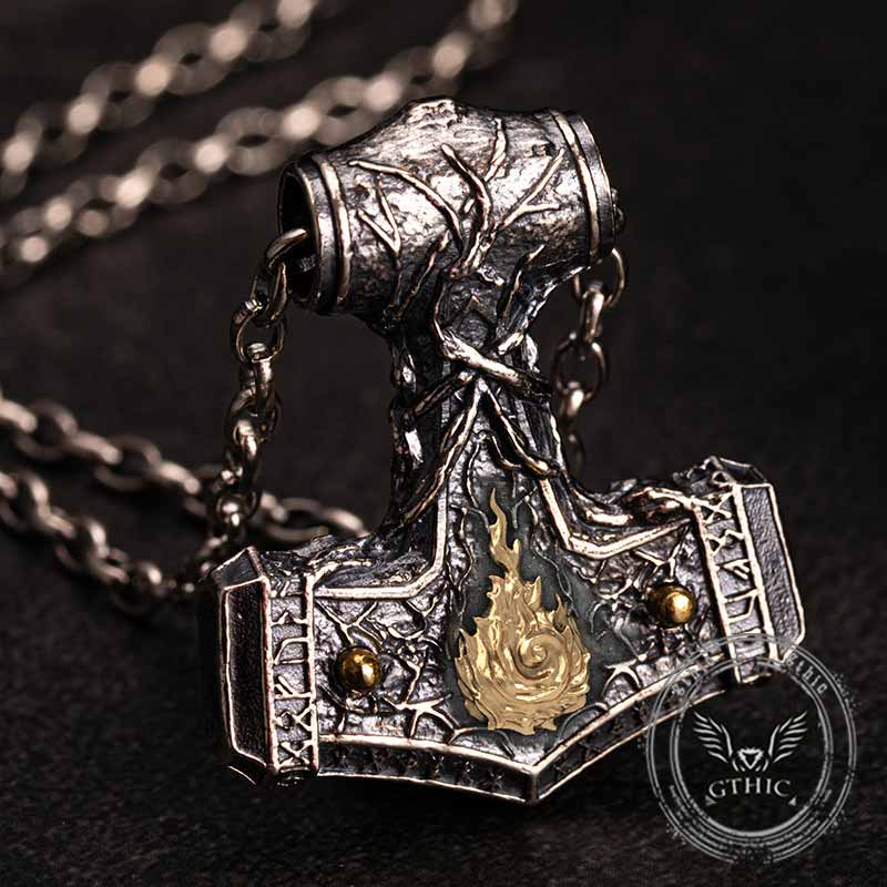 Thor's Hammer Sterling Silver Viking Pendant