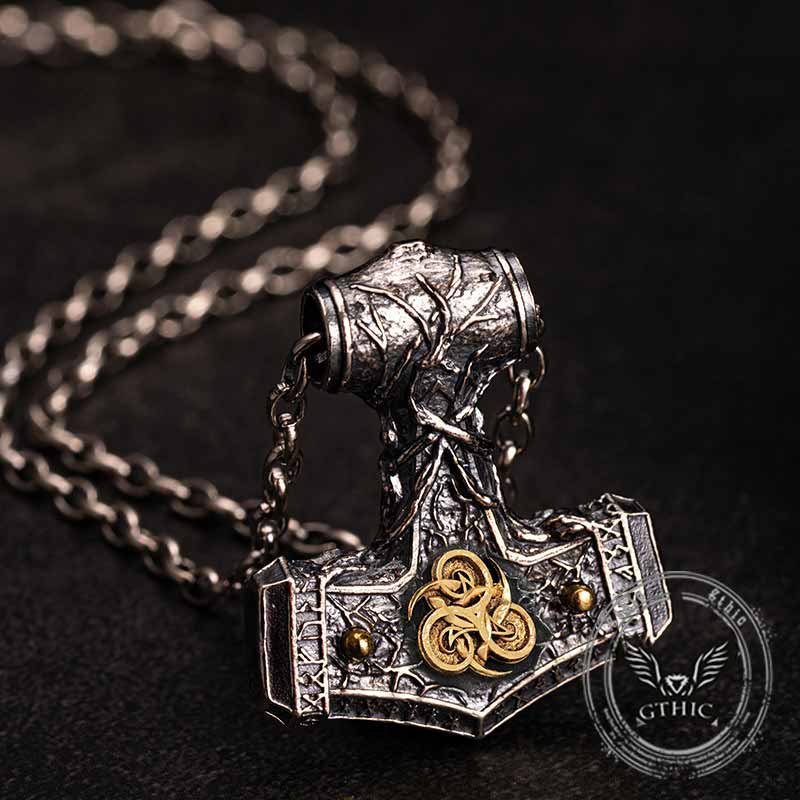 Thor's Hammer Sterling Silver Viking Pendant
