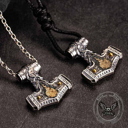Thor's Hammer Sterling Silver Viking Pendant