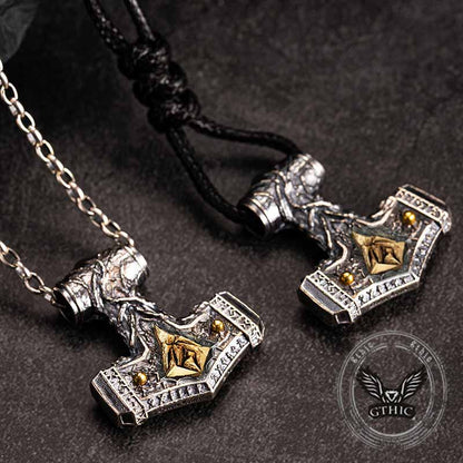Thor's Hammer Sterling Silver Viking Pendant