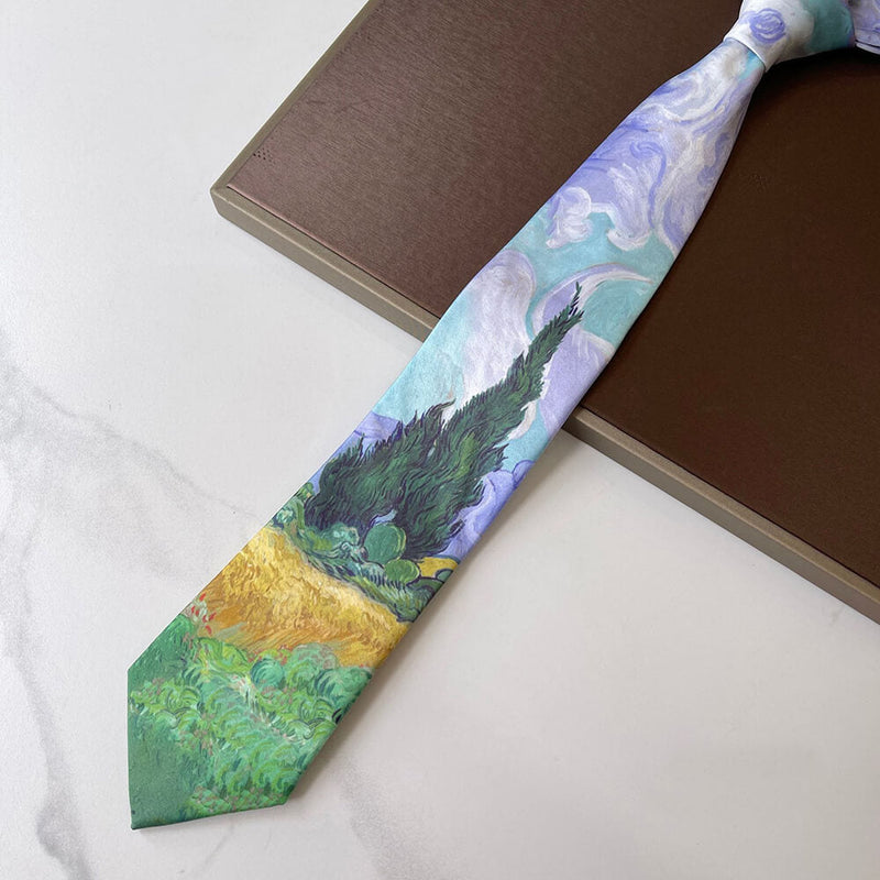 Van Gogh Oil Painting 8cm Starry Night Tie