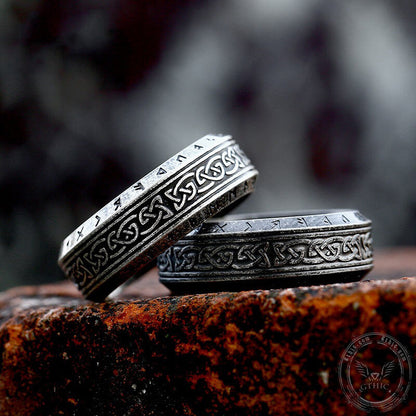 Viking Celtic Knot Runes Stainless Steel Band Ring