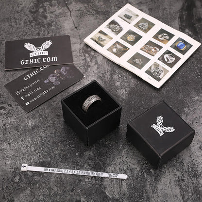 Viking Celtic Knot Runes Stainless Steel Band Ring