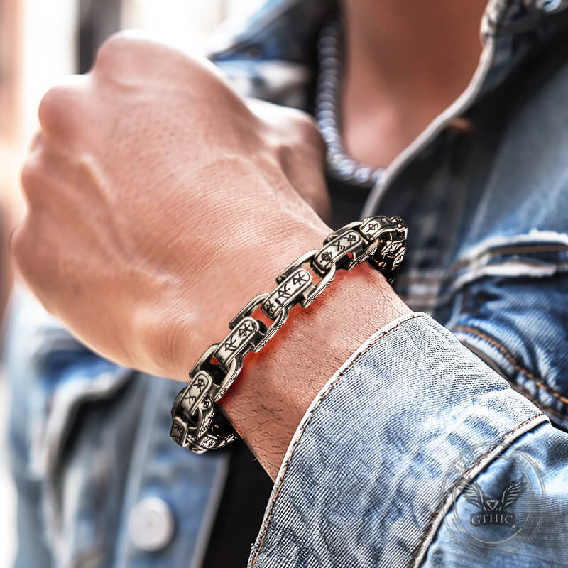 Viking Dawnbreak Rune Stainless Steel Bracelet