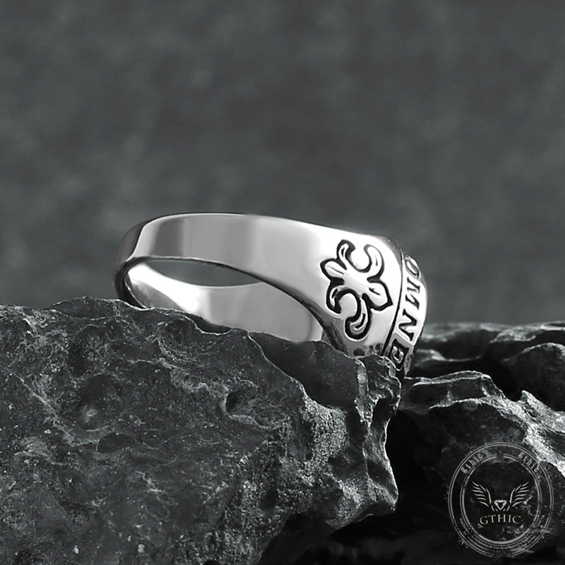 Viking Nordic Compass Stainless Steel Marine Ring