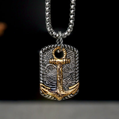 Wave Anchor Stainless Steel Pendant