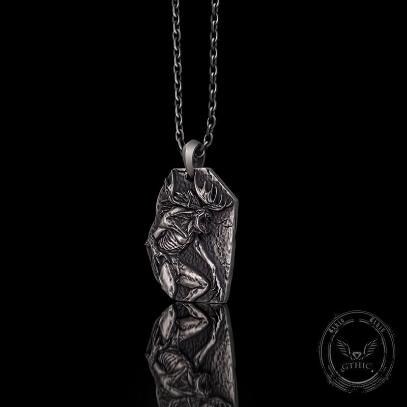 Wendigo Skull Sterling Silver Pendant