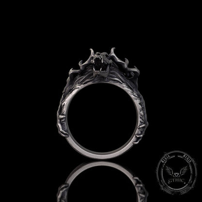 Wendigo Skull Sterling Silver Ring
