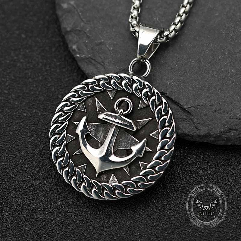 Wheel Anchor Stainless Steel Marine Pendant