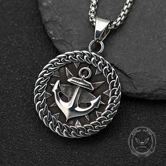 Wheel Anchor Stainless Steel Marine Pendant