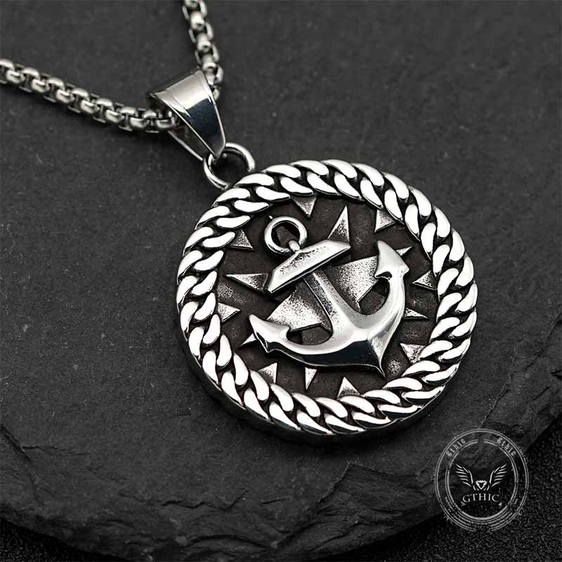 Wheel Anchor Stainless Steel Marine Pendant