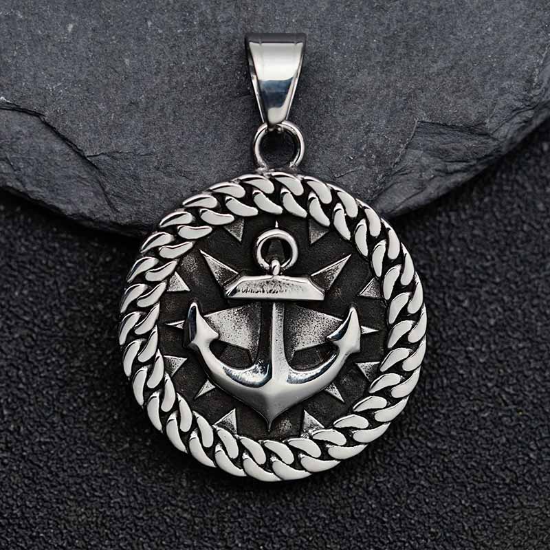 Wheel Anchor Stainless Steel Marine Pendant
