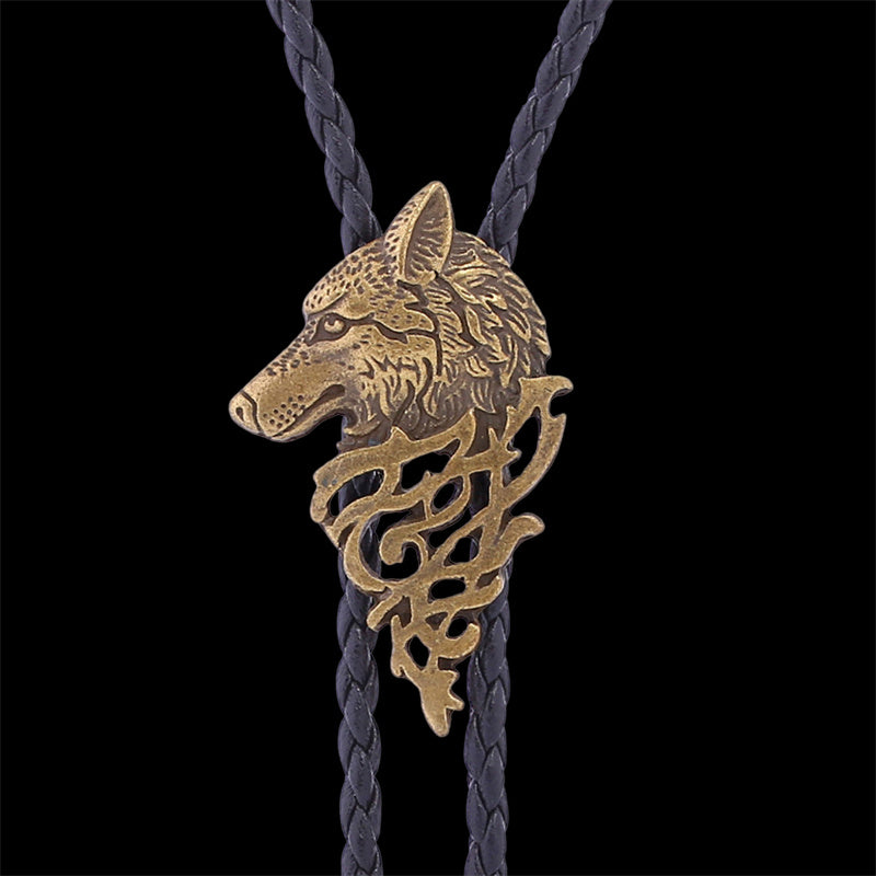 Wolf Head Alloy Animal Bolo Tie