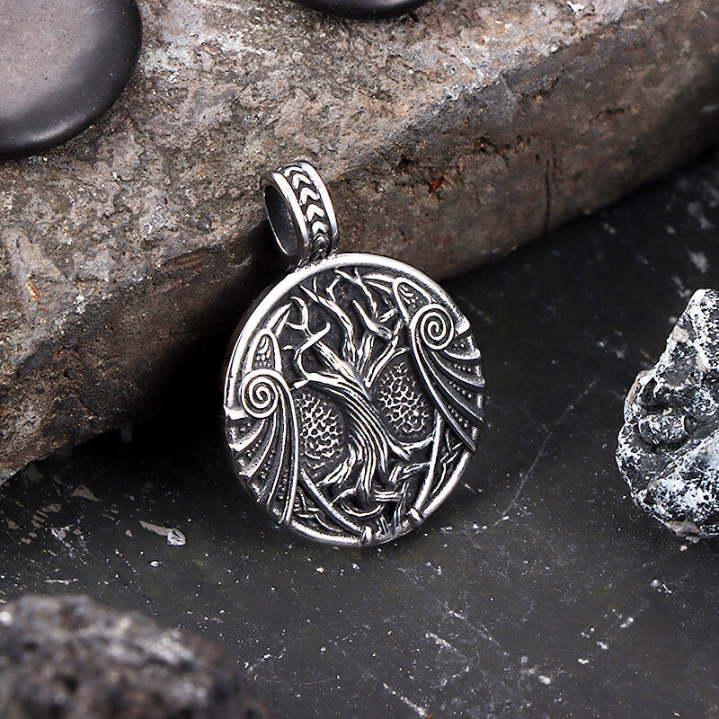 Yggdrasil Helm of Awe Stainless Steel Pendant